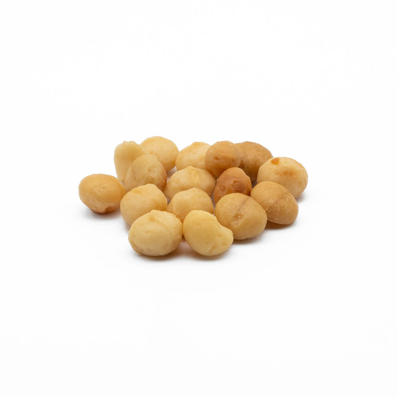 Australian macadamia nits cooked in triple refined peanut oil and left unsalted