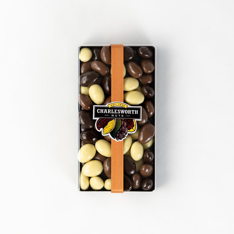 White chocolate, Dark Chocolate and Chocolate milk in a gift pack