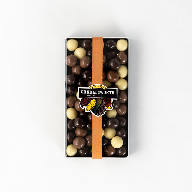 Gift Pack filled with white chocolate, dark chocolate and milk chocolate