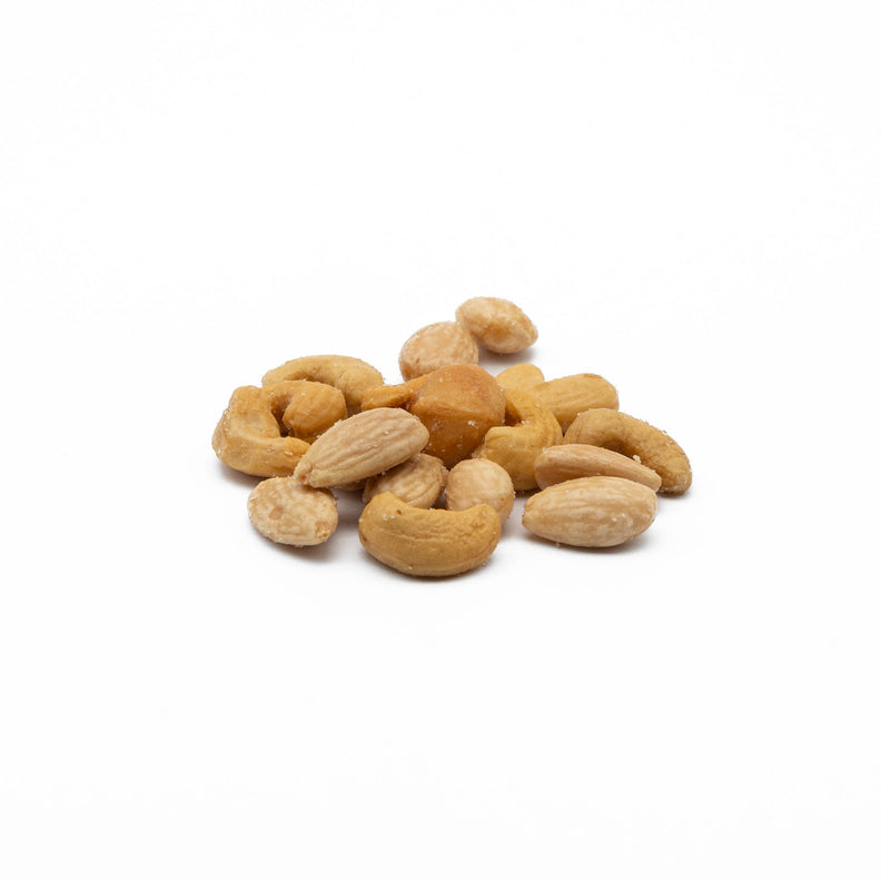  most popular cooked nuts - Macadamias, Cashews and Blanched Almonds