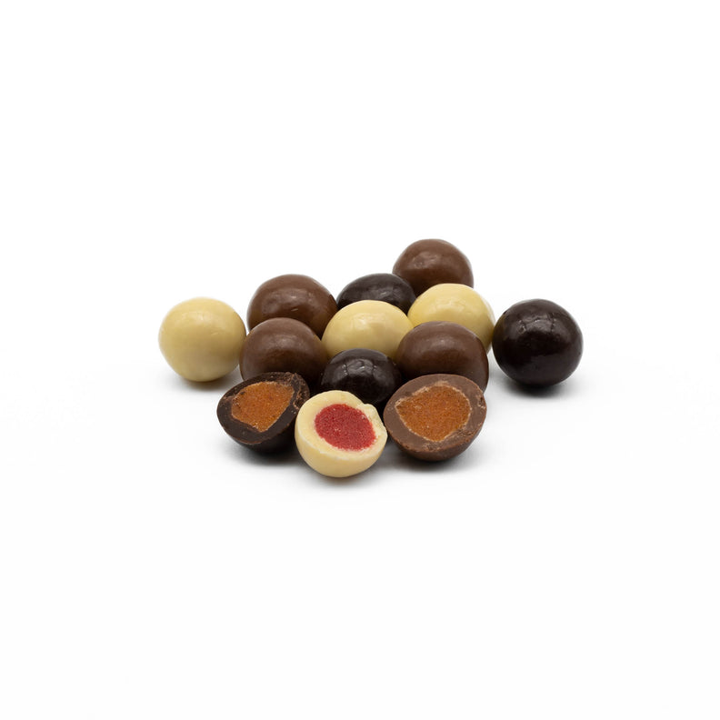 A trinity of delights, Chocolate Strawberries, Chocolate Apricots and Dark chocolate oranges 