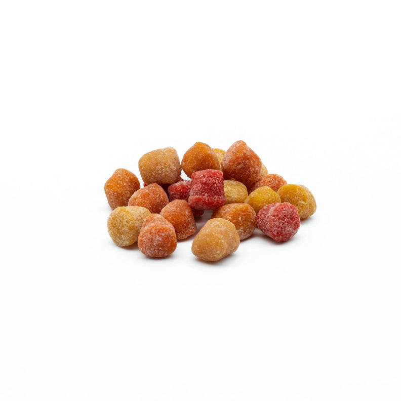 Lolly Fruits -  apricot fruit pieces, orange, pineapple, strawberry and banana