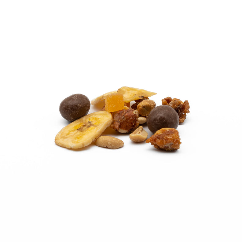Glazed Peanuts, Chocolate Peanuts, Blanched Roasted Peanuts, Banana Chips and diced paw paw