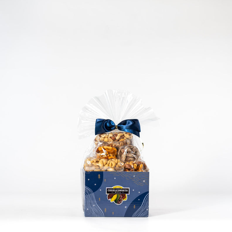 Christmas Gift Basket filled with savoury nuts
